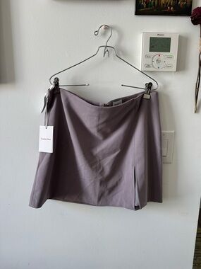 Sunday Best Lavender Mini Skirt with Front Slit